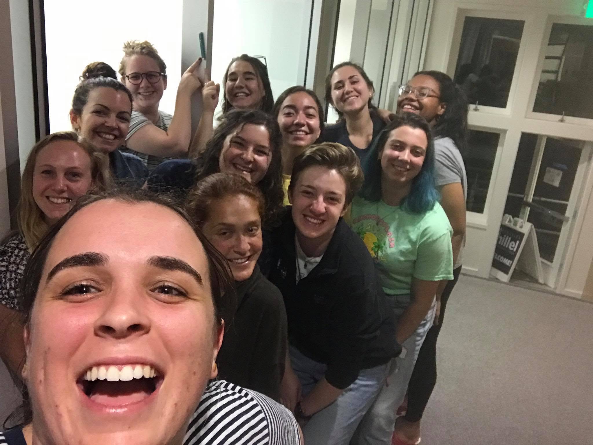 Rudy Abrams — Alyssa Burke (nee Haag), Savyon Sordean, Sarina Shohet, Gaby Ostrove, Sophia Gaynes, Reni Forer, Lauren Fleischman (nee Schuchart), Maddy Weinberg, Shira Klasky-Gamer, Rudy Abrams (nee Brandt), Sam Rubinstein