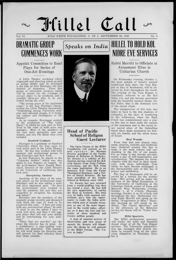 1930-09-30 — Hillel Call (Berkeley, Calif. : 1929) no. 3