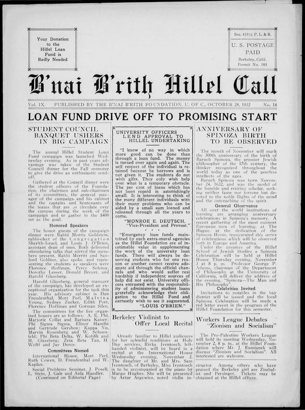 1932-10-28 — B’nai B’rith Hillel Call no. 18