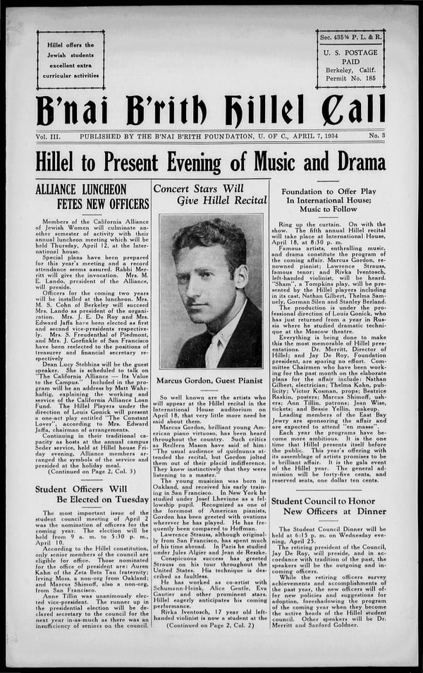 1934-04-07 — B’nai B’rith Hillel Call no. 3