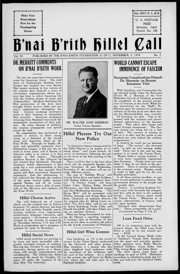 1934-11-02 — B’nai B’rith Hillel Call no. 3