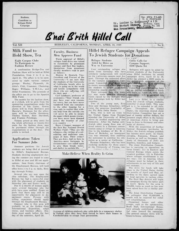 1939-04-10 — B’nai B’rith Hillel Call no. 8