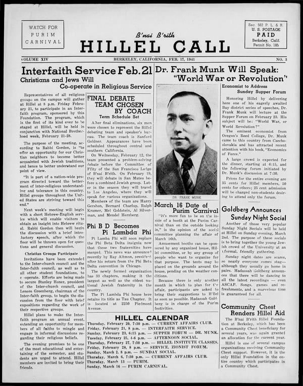 1941-02-17 — B’nai B’rith Hillel Call no. 3