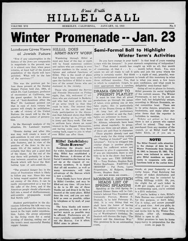 1943-01-12 — B’nai B’rith Hillel Call no. 3