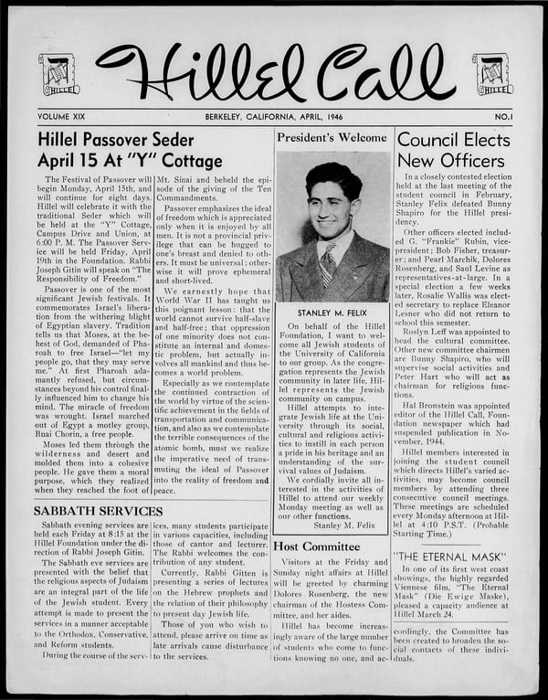 1946-04-01 — Hillel Call (Berkeley, Calif. : 1943) no. 1