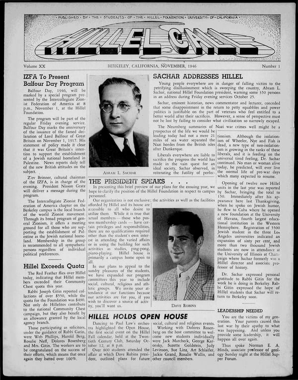 1946-11-01 — Hillel Call (Berkeley, Calif. : 1943) no. 1