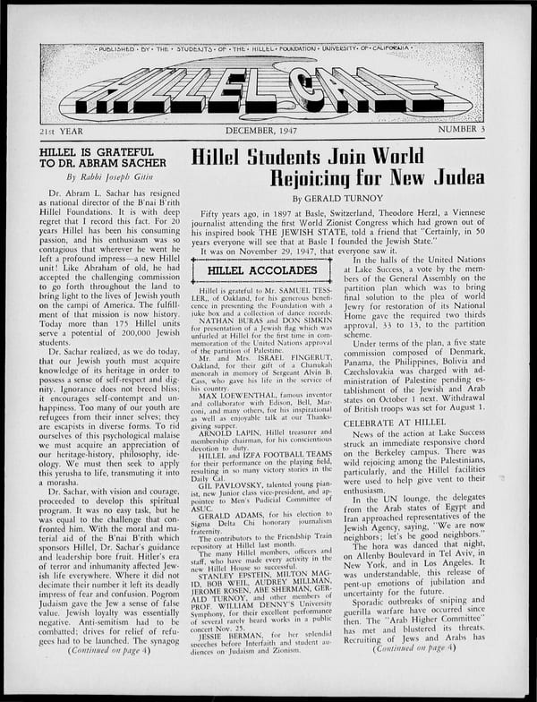 1947-12-01 — Hillel Call (Berkeley, Calif. : 1943) no. 3