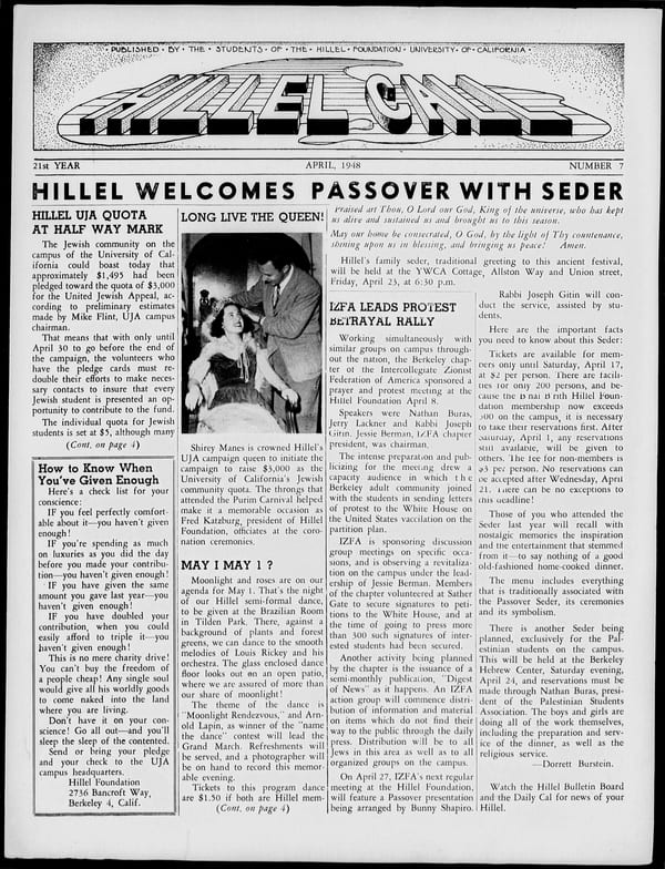 1948-04-01 — Hillel Call (Berkeley, Calif. : 1943) no. 7