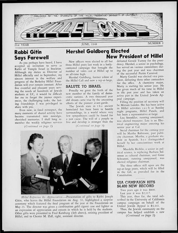 1948-06-01 — Hillel Call (Berkeley, Calif. : 1943) no. 9