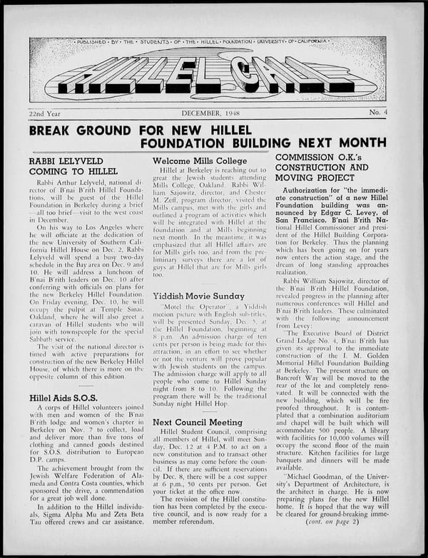 1948-12-01 — Hillel Call (Berkeley, Calif. : 1943) no. 4