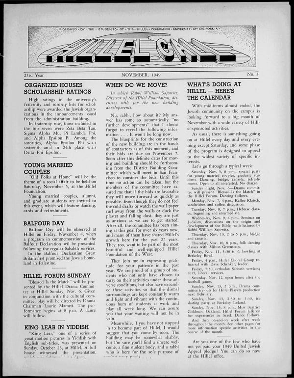 1949-11-01 — Hillel Call (Berkeley, Calif. : 1943) no. 3